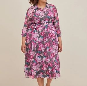 Maxi woven shirt dress